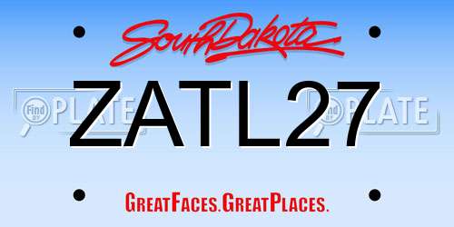 ZATL27 South Dakota License Plate
