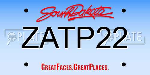 ZATP22 South Dakota License Plate