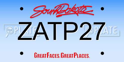 ZATP27 South Dakota License Plate