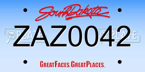 ZAZ0042 South Dakota License Plate