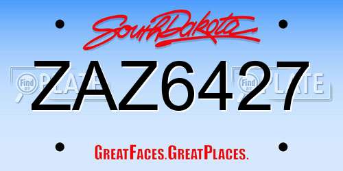 ZAZ6427 South Dakota License Plate