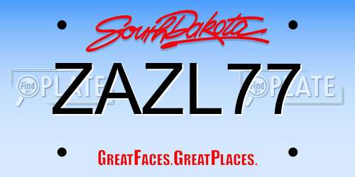 ZAZL77 South Dakota License Plate