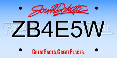 ZB4E5W South Dakota License Plate
