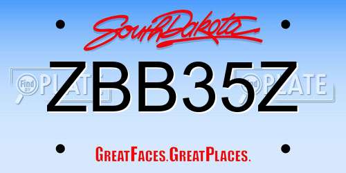 ZBB35Z South Dakota License Plate
