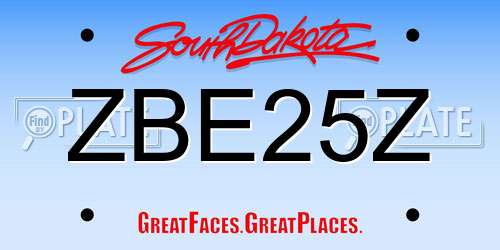 ZBE25Z South Dakota License Plate
