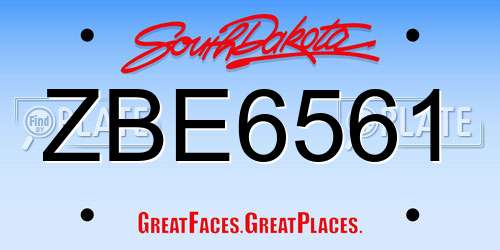 ZBE6561 South Dakota License Plate