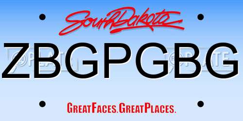 ZBGPGBG South Dakota License Plate