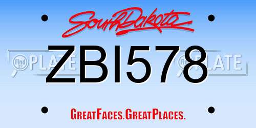 ZBI578 South Dakota License Plate