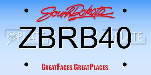 ZBRB40 South Dakota License Plate