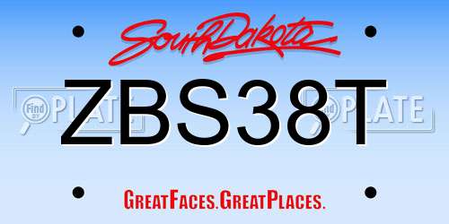ZBS38T South Dakota License Plate
