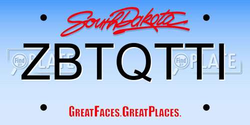 ZBTQTTI South Dakota License Plate