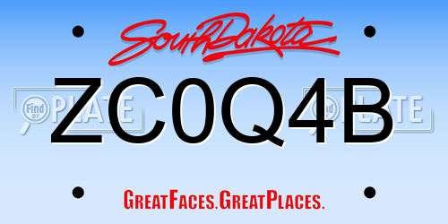 ZC0Q4B South Dakota License Plate