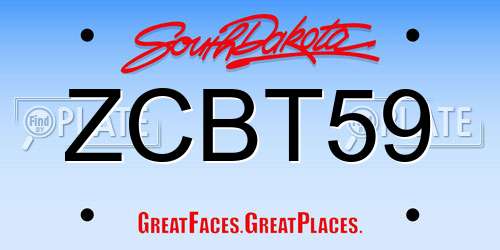 ZCBT59 South Dakota License Plate