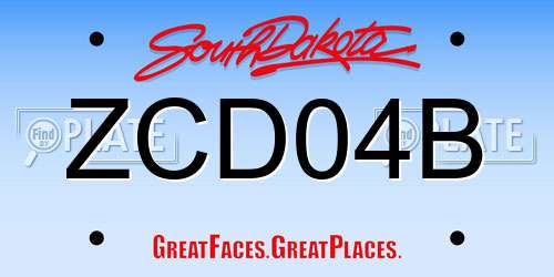 ZCD04B South Dakota License Plate
