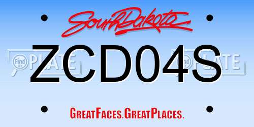 ZCD04S South Dakota License Plate