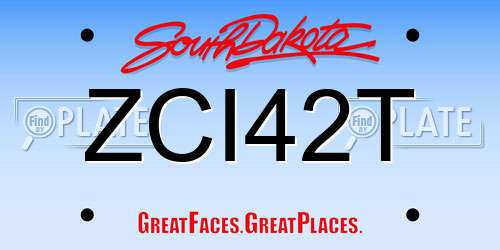 ZCI42T South Dakota License Plate