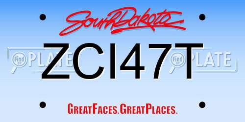 ZCI47T South Dakota License Plate