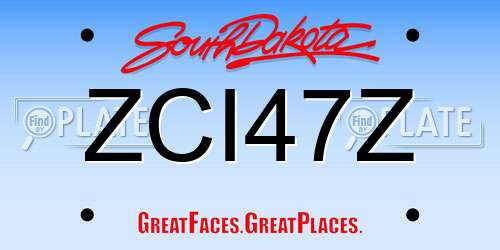 ZCI47Z South Dakota License Plate
