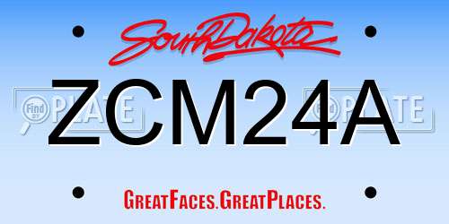 ZCM24A South Dakota License Plate