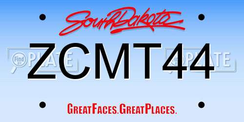 ZCMT44 South Dakota License Plate