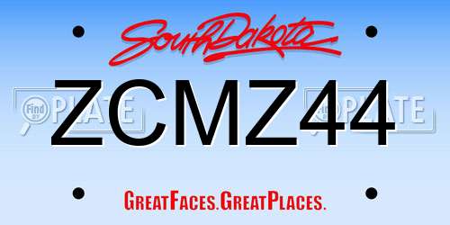 ZCMZ44 South Dakota License Plate