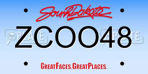 ZCOO48 South Dakota License Plate