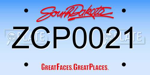 ZCP0021 South Dakota License Plate