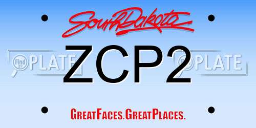 ZCP2 South Dakota License Plate
