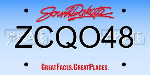 ZCQO48 South Dakota License Plate