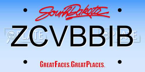 ZCVBBIB South Dakota License Plate