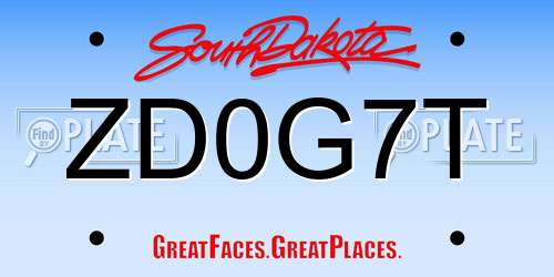 ZD0G7T South Dakota License Plate