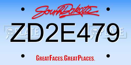 ZD2E479 South Dakota License Plate