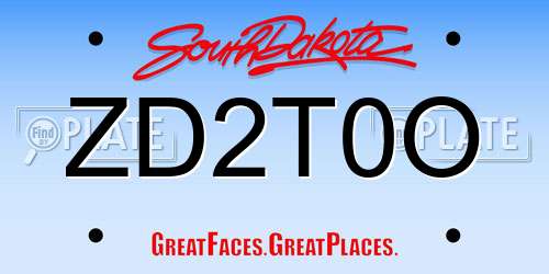 ZD2T0O South Dakota License Plate