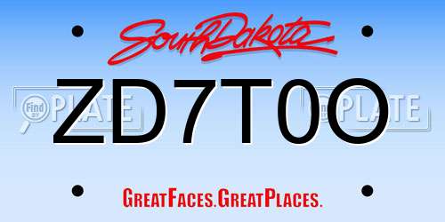 ZD7T0O South Dakota License Plate