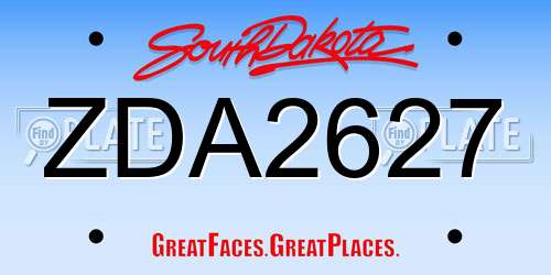 ZDA2627 South Dakota License Plate