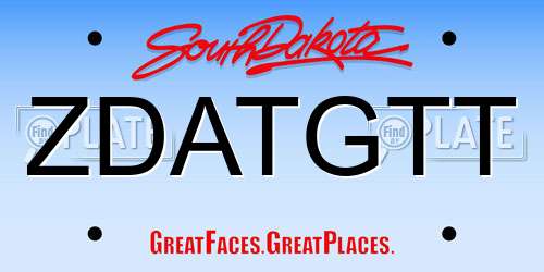 ZDATGTT South Dakota License Plate