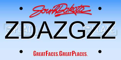 ZDAZGZZ South Dakota License Plate