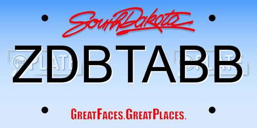 ZDBTABB South Dakota License Plate