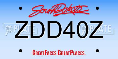 ZDD40Z South Dakota License Plate