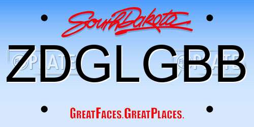 ZDGLGBB South Dakota License Plate