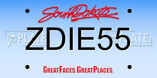 ZDIE55 South Dakota License Plate