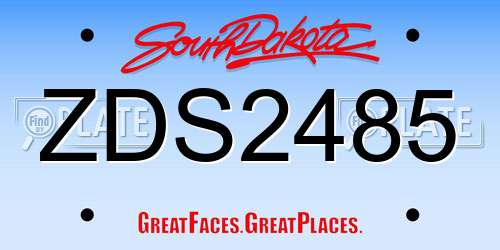 ZDS2485 South Dakota License Plate