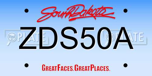 ZDS50A South Dakota License Plate