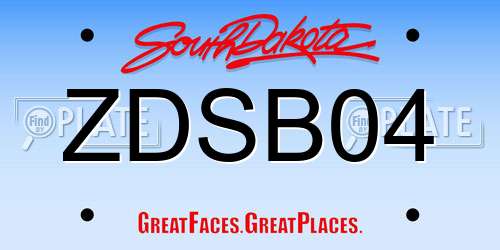 ZDSB04 South Dakota License Plate