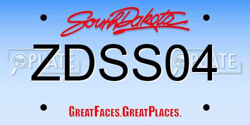 ZDSS04 South Dakota License Plate