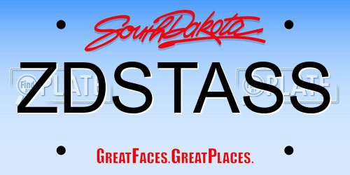 ZDSTASS South Dakota License Plate