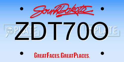 ZDT70O South Dakota License Plate