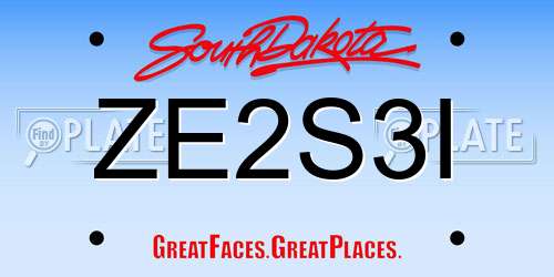 ZE2S3I South Dakota License Plate