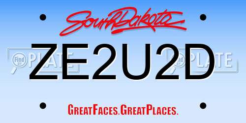 ZE2U2D South Dakota License Plate
