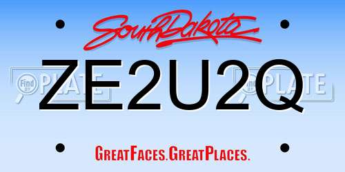 ZE2U2Q South Dakota License Plate